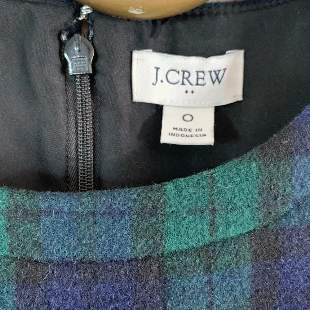 J. Crew Wool Plaid Sleeveless Dress